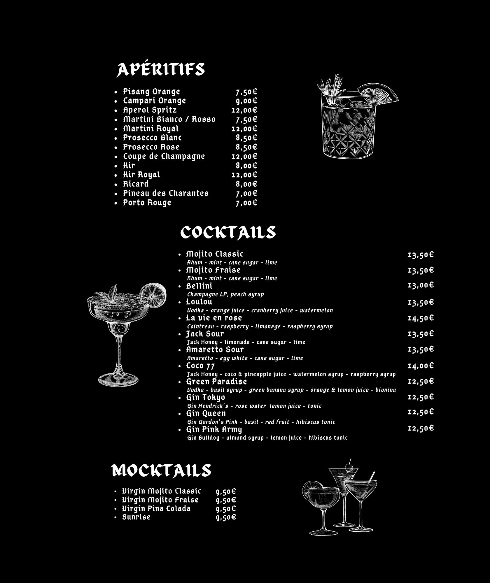 Dranken – aperitieven en cocktails